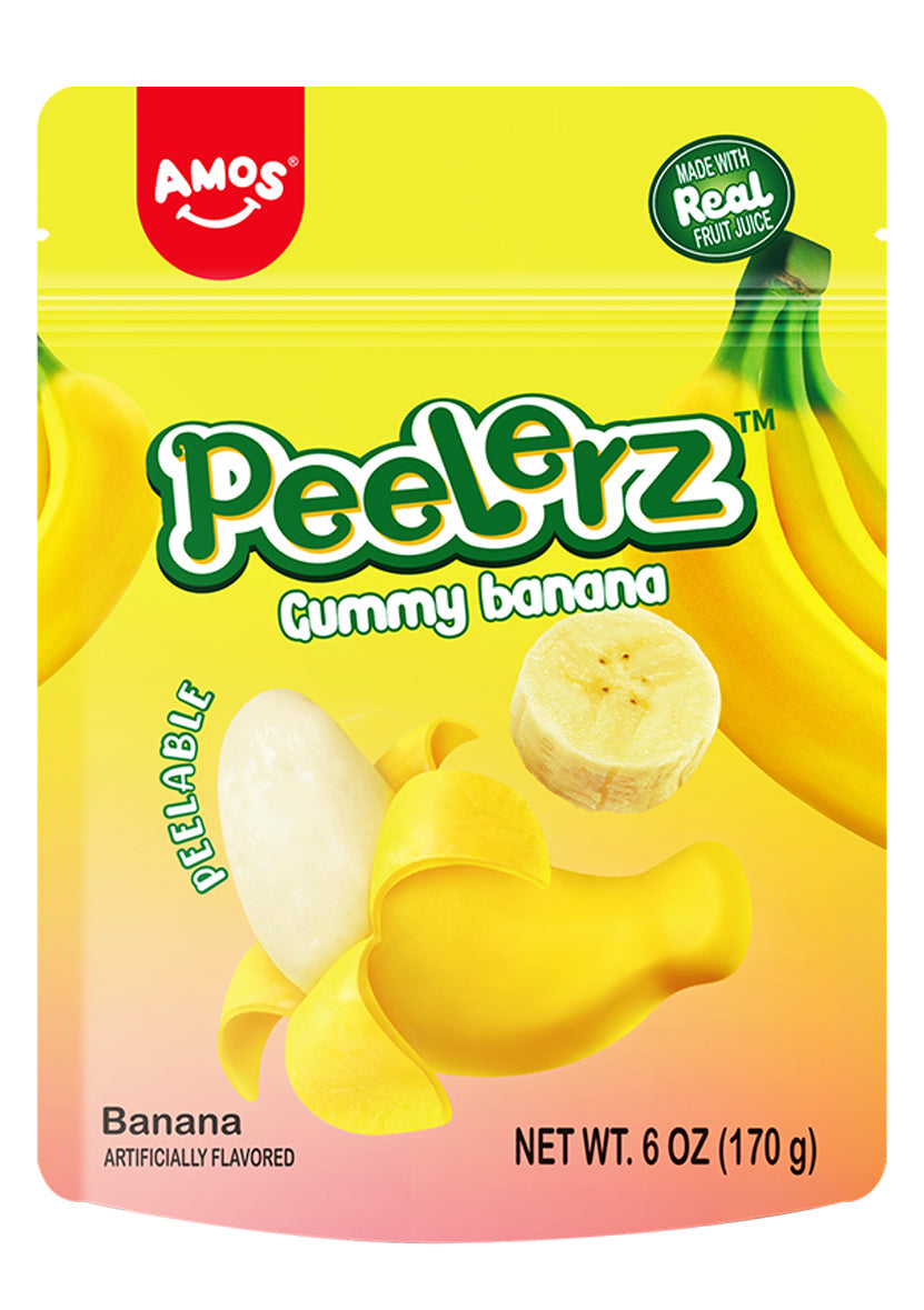 Amos Peelerz gummy Banana 170g (12 Pack)- Z109