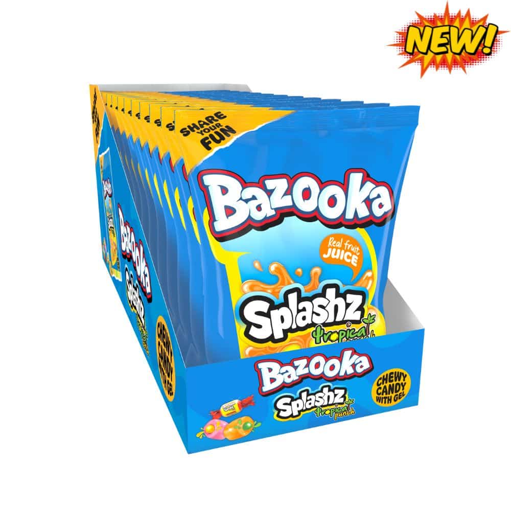 Bazooka Splashz Fruity Tropical 120g (12 pack) - Sol