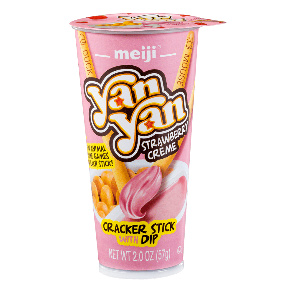 Meiji Yan Yan Strawberry cream Biscuits Snack Cup 50g (10 pack) - D27/D29.