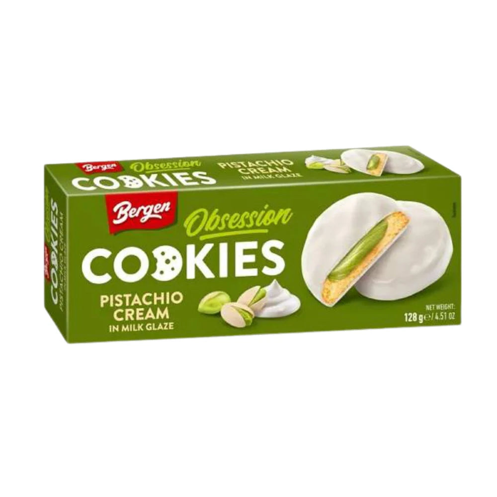 BERGEN Pistachio Cream Milk Glaze Cookie 128g (18 pack) -