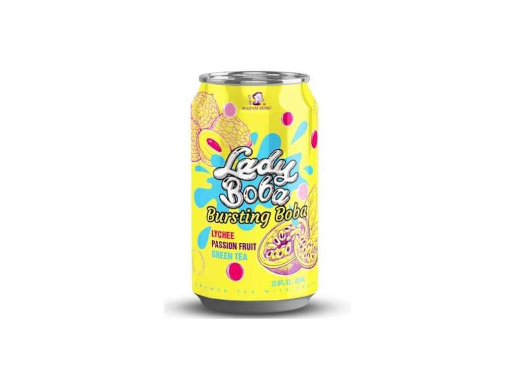 MADAM HONG Lady Boba Passionfruit + Lychee Bubble Tea 320ml (24 pack)