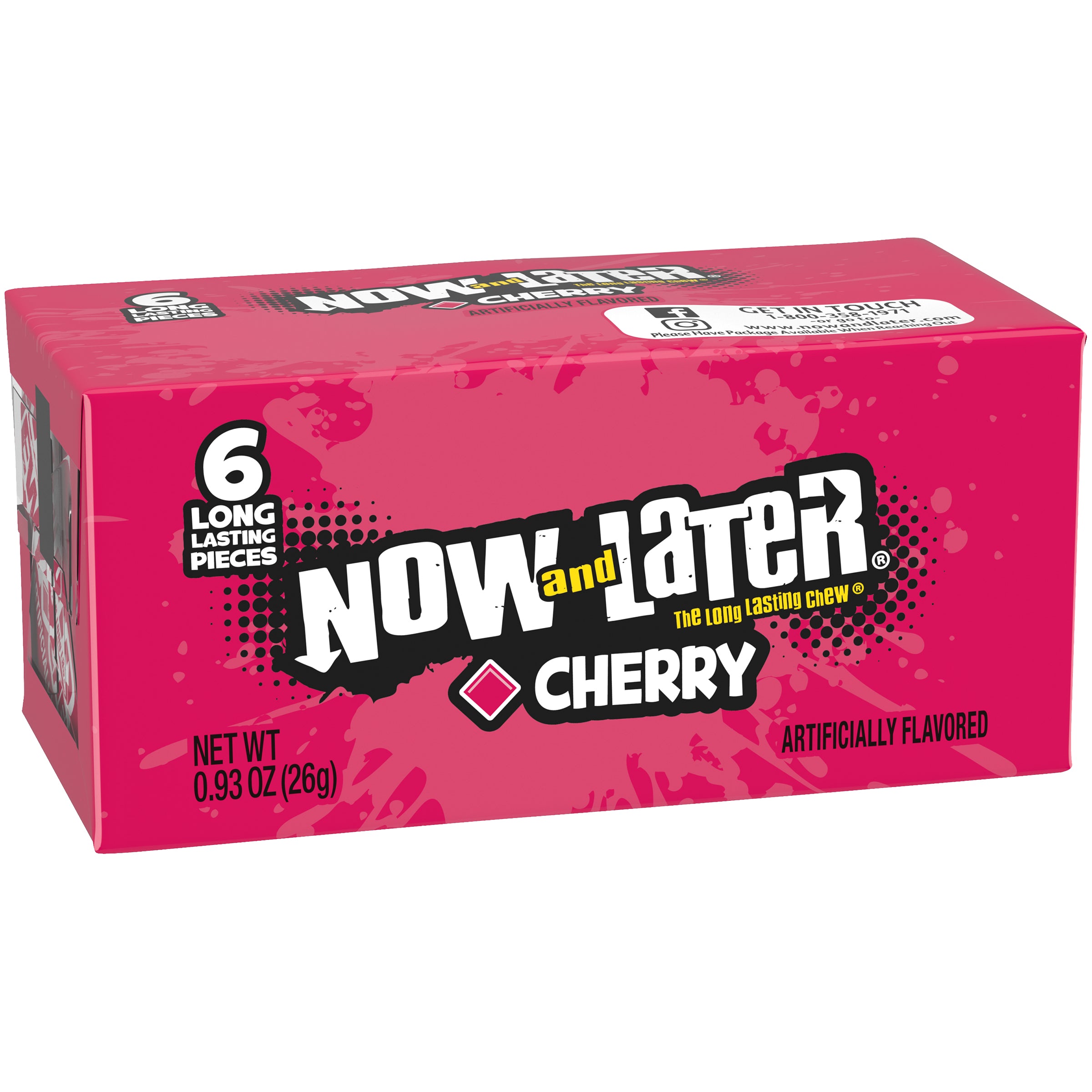 Now and Later 6-Piece Cherry Candy 26 g (24 Pack) X8