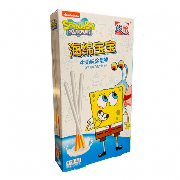 SpongeBob SquarePants Finger Sticks Milk Flavor 48g (36 pack) -H9.