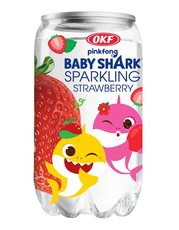 OKF Baby Shark Soda Pop Strawberry 350ml (24 Pack) - M17