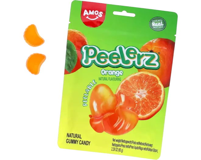 AMOS Peelerz Gummy Orange 65g (24 pack)