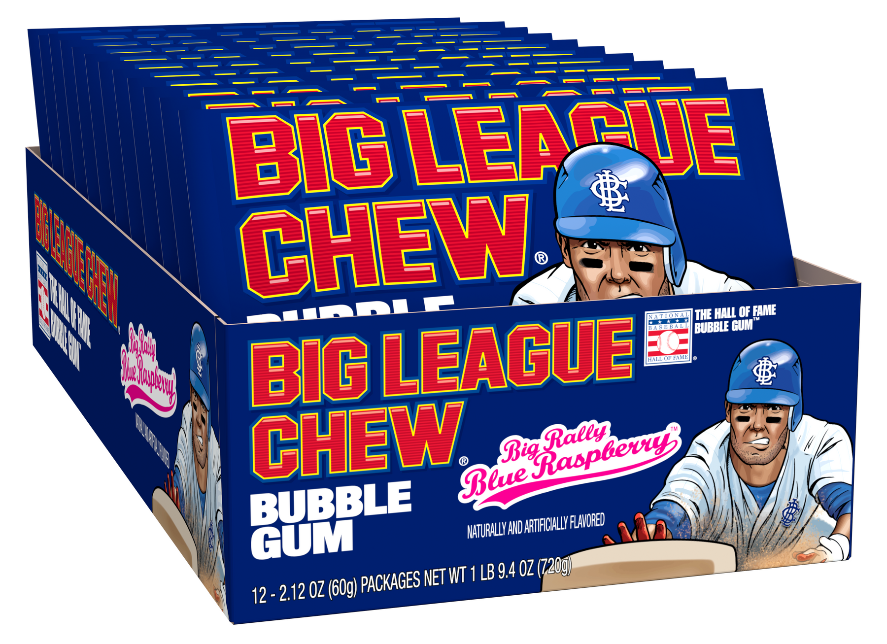 BIG LEAGUE Chew Blue Raspberry 60 g (12 Pack) - X68