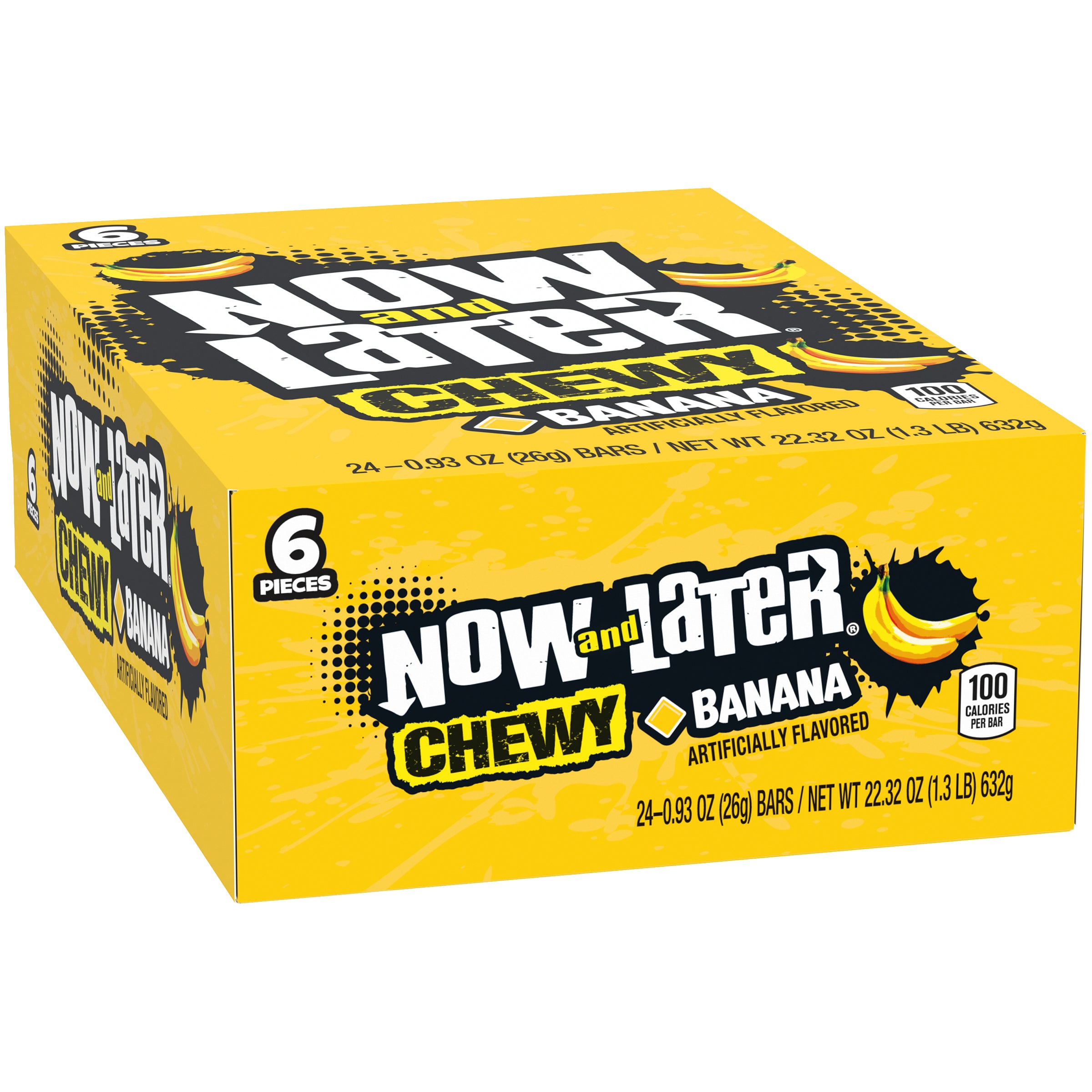 Now and Later 6-Piece Banana Chewy Candy 26 g (24 Pack) X7