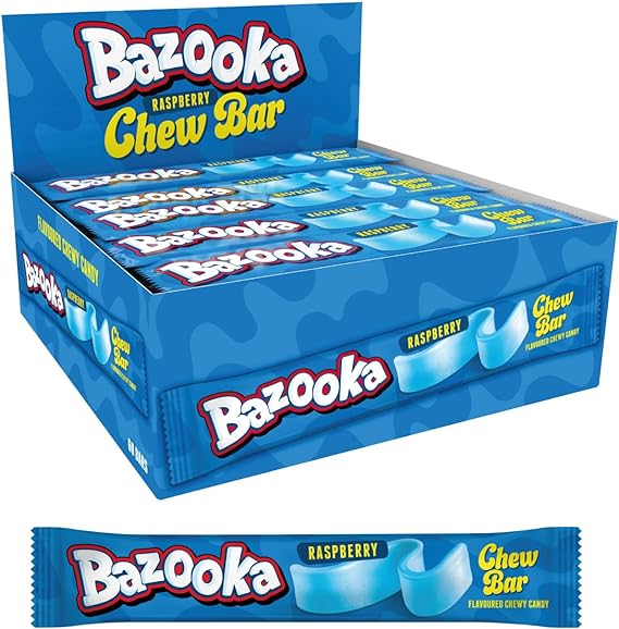 Bazooka Chew Bar Raspberry 14g (60 pack)