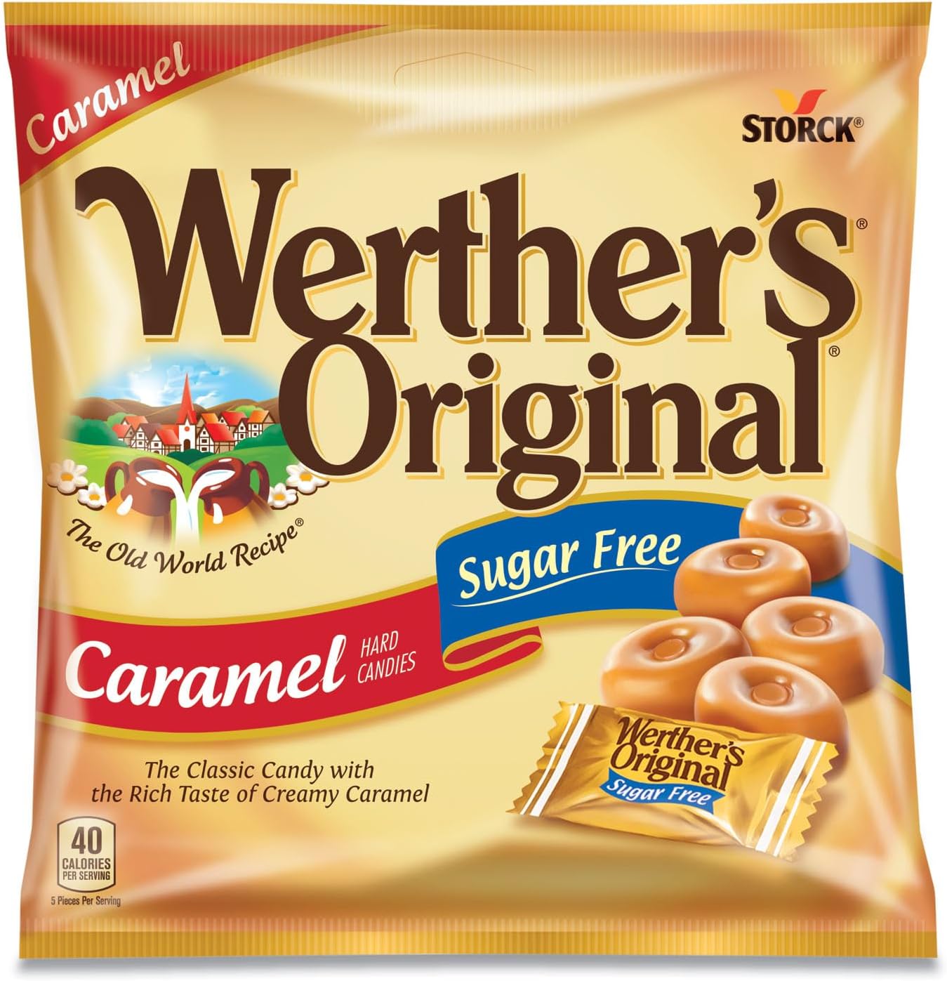 Werther's Peg Bag Original Sugar Free 78g (12 pack) - H15