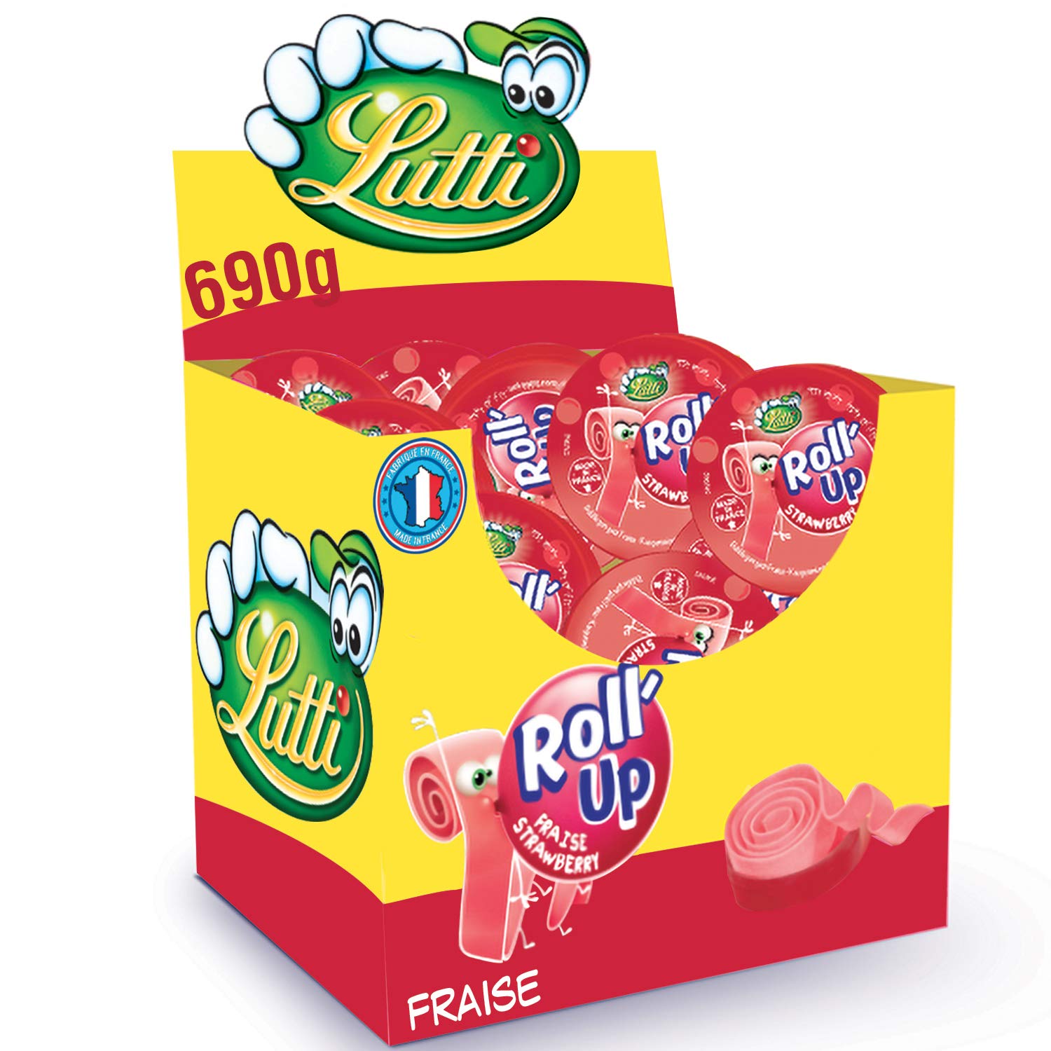 Lutti roll up Strawberry 29g (24 Pack) -.Veggie