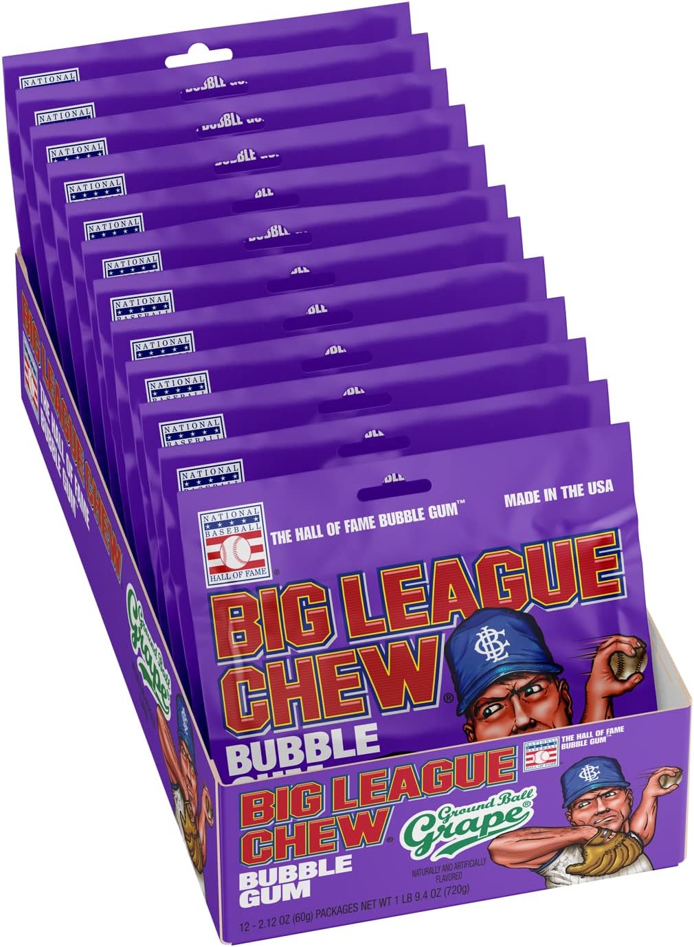 BIG LEAGUE Chew Grape 60 g (12 Pack)-X68