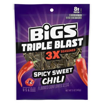 BIGS Triple Blast Spicy Sweet Chili  3X Seasoned Sunflower Seeds 142g (12 pack)