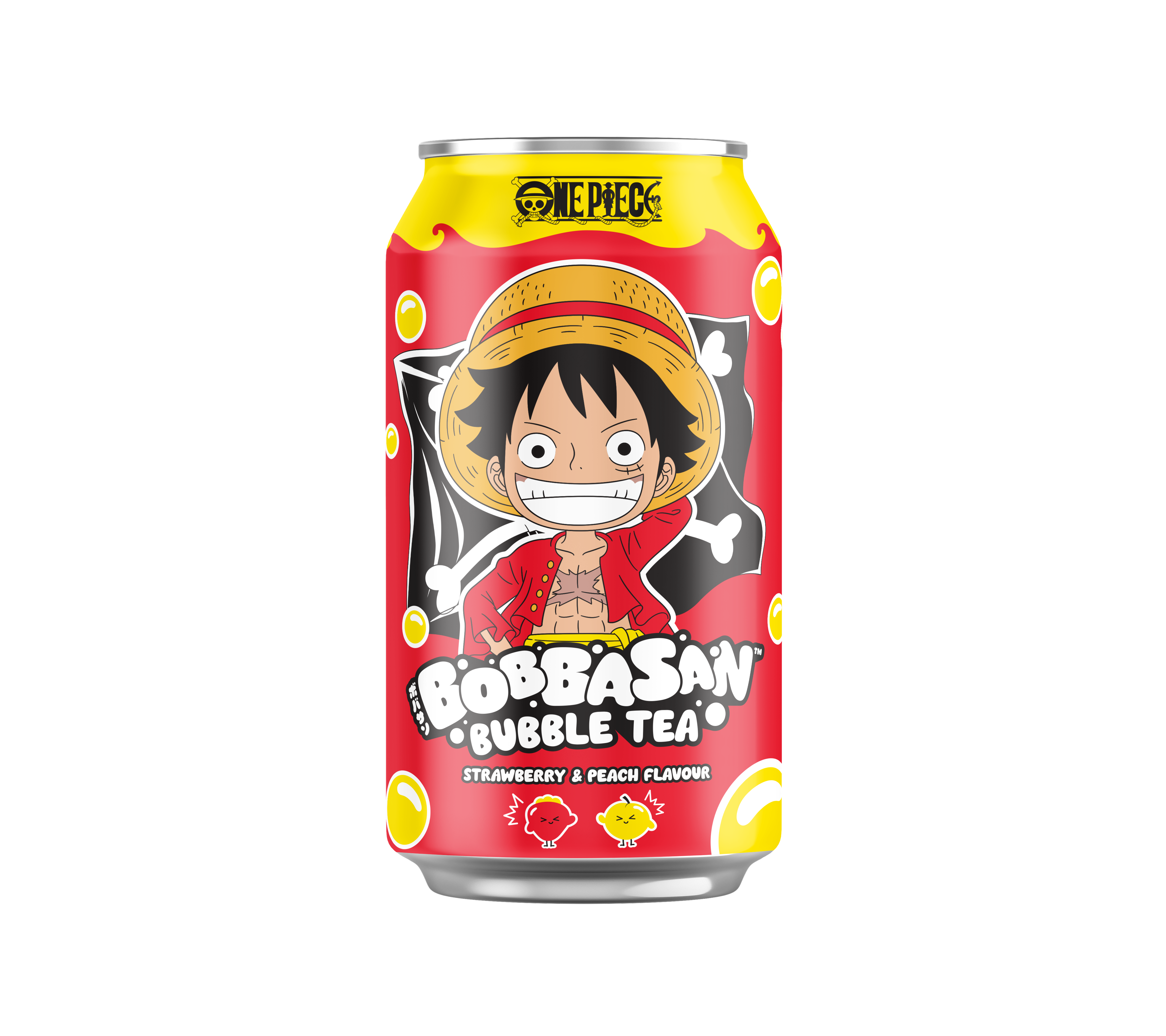 One Piece Luffy Bubble Tea Peach and strawberry flavor 330ml (24 pack)