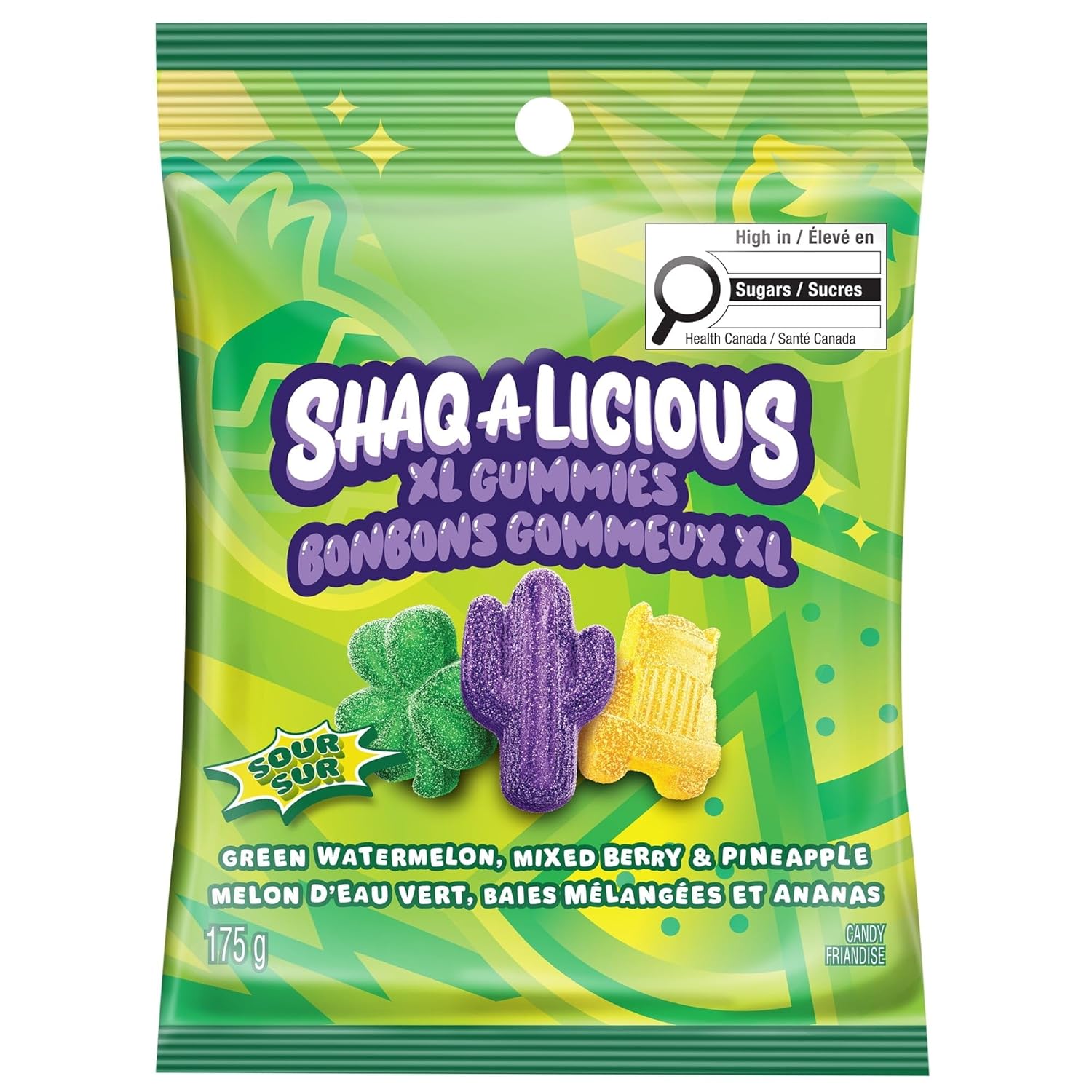 SHAQ-A-LICIOUS Sour Gummies Peg Bag 176g (12 pack) Z77