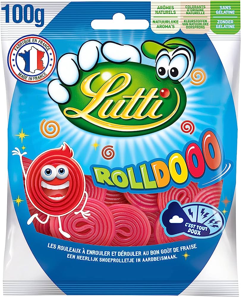 LUTTI Roll Doo Fraise 100G (18 pack)- France - Veggie Z49