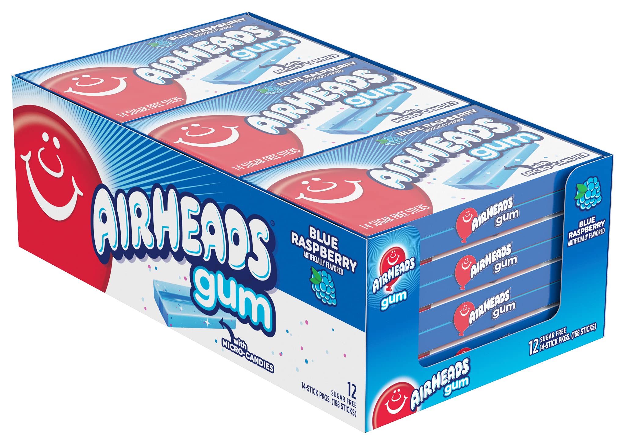 AIRHEADS Gum Blue Raspberry (12 Pack) - V63