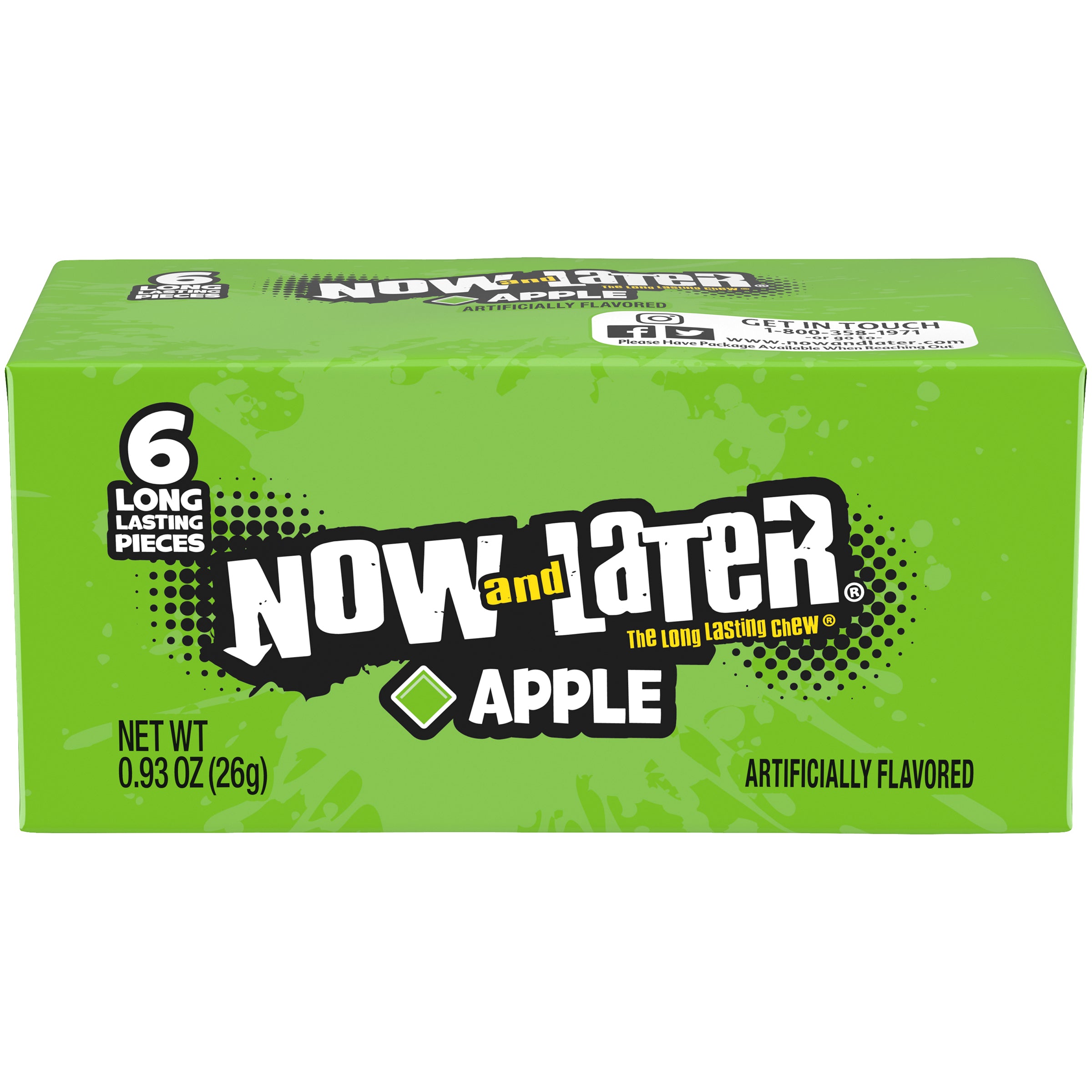 Now and Later 6-Piece Apple Candy 26 g (24 Pack) X8