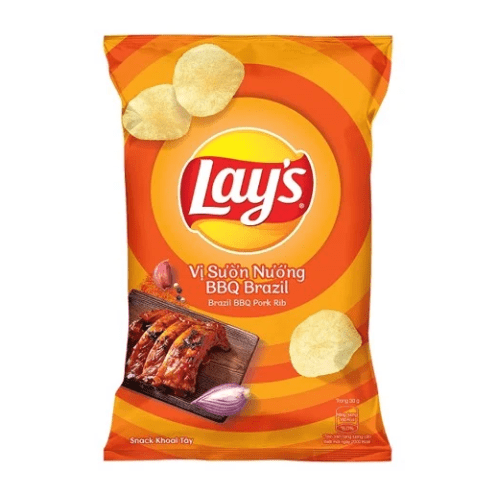 Lay'S Potato Chips Snack 58G Brazil BBQ Pork Rib (100 pack)