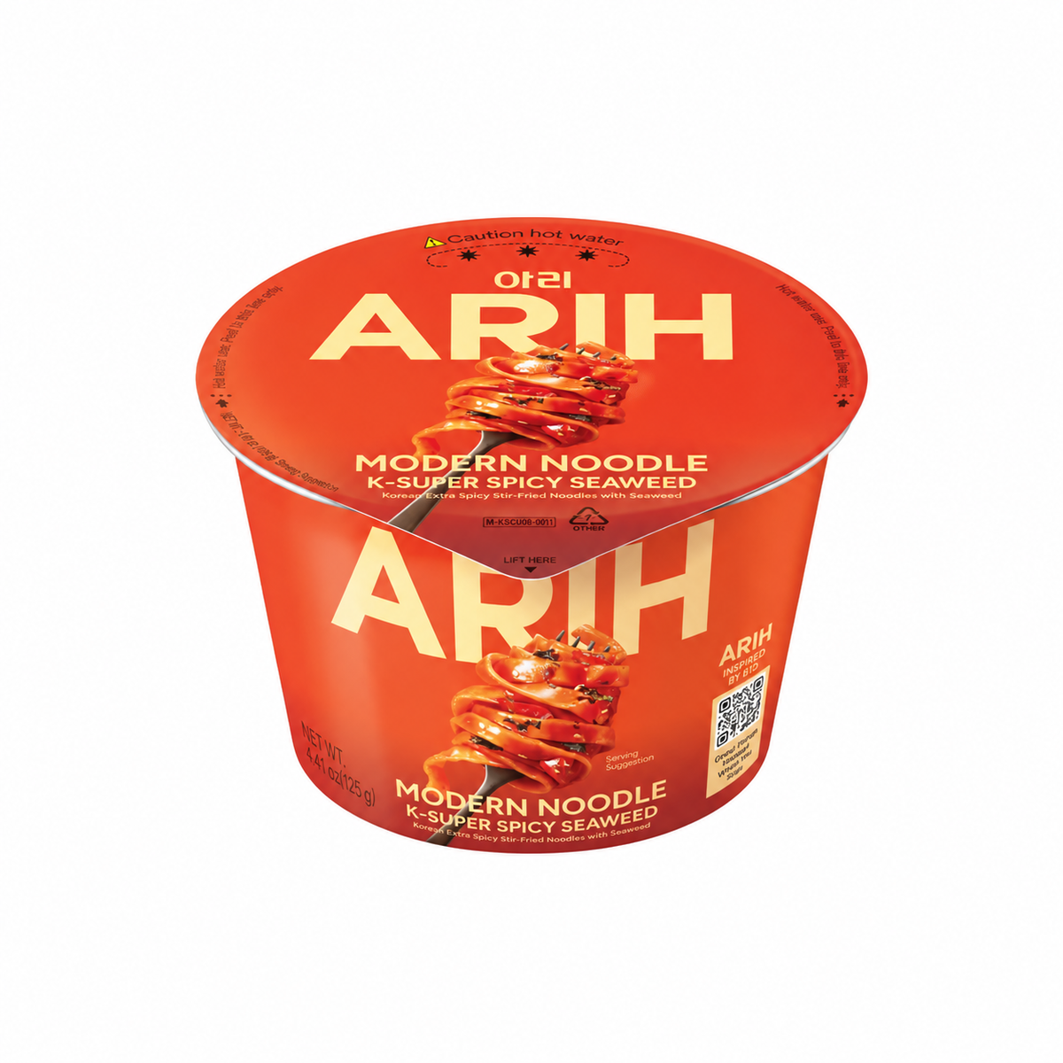 ARIH MODERN NOODLE K-Super Spicy Seaweed Cup 125g (6 pack) -