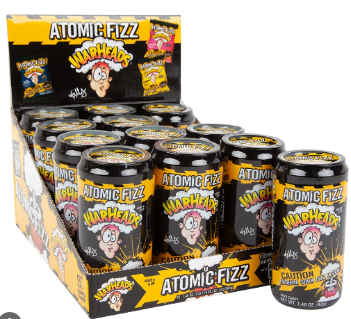 Warheads Atomic  Fizz Dispaly 5 assorted flavors 42g (12 pack)  - Z25/Z20