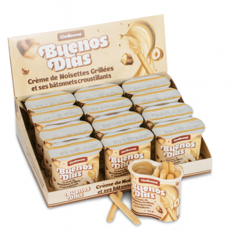 BUENOS DIAS Roasted Hazelnut Cream with Crunchy Sticks – 55g (12 pack)