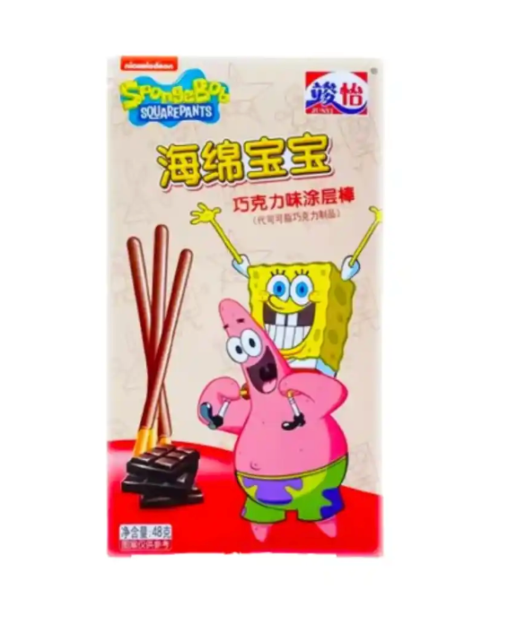 SpongeBob SquarePants Finger Sticks Chocolate Flavor 48g (36 pack) - H33.