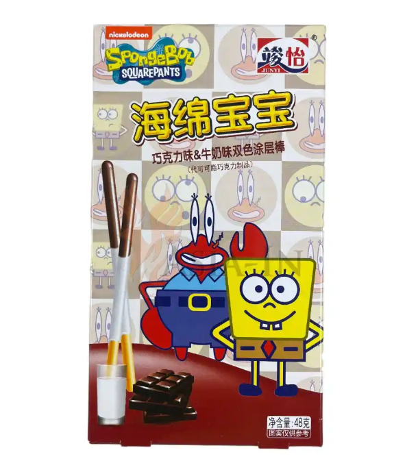 SpongeBob SquarePants Finger Sticks Chocolate Milk Flavor 48g (36 pack) -H9.