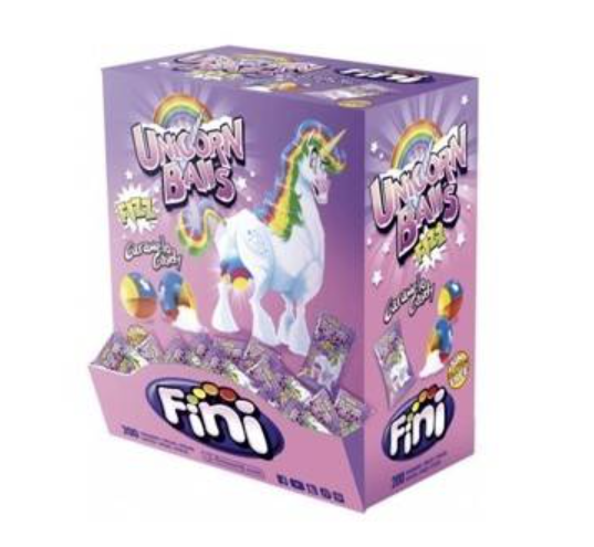 Fini - Unicorn Ball Fizz Retro Liquid Filled Candy Bubblegum (200 Pack)