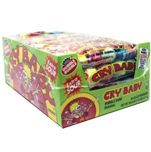 Cry Baby  Extra Sour Assorted tube Tube 18g (36 Pack) X23