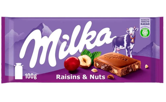 Milka Raisin & Nut Bar 90g (23 Pack)