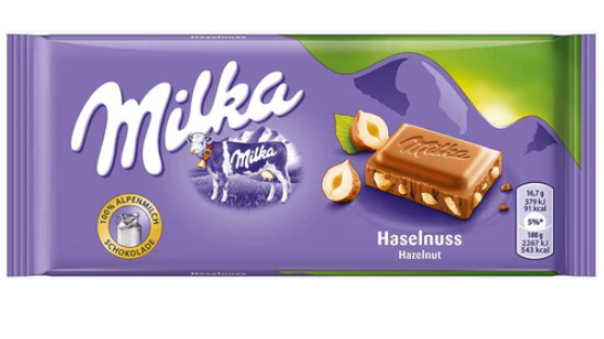 Milka Hazelnut 90g Bar (24 Pack)