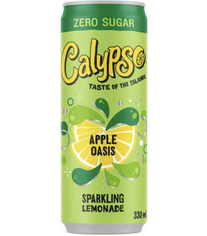 CALYPSO Sparkling Lemonade Apple Oasis Zero Sugar 330ml (12 pack)