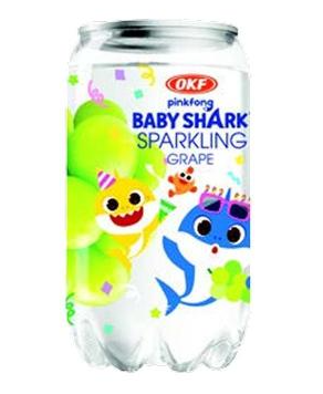 OKF Baby Shark Soda Pop Grape 350ml (24 Pack) - M14