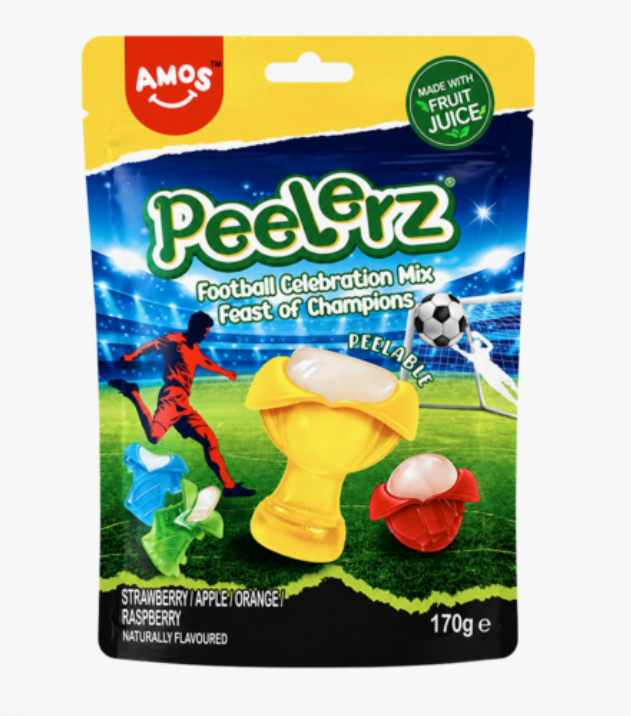 AMOS Peelerz Football Celebration Gummy Mix 170g (12 pack)