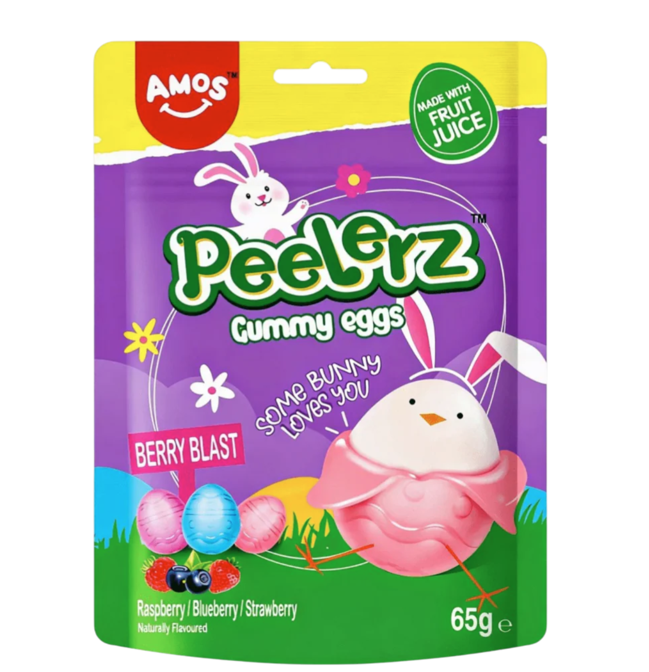 AMOS Peelerz Gummy Eggs 65g (24 pack)