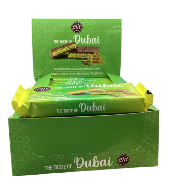 Elit The Taste of Dubai - Milk Chocolate Filled Pistachio Cream with Kadayif 90g (12 pack) - D14