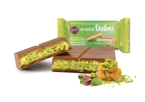 Elit The Taste of Dubai - Milk Chocolate Filled Pistachio Cream with Kadayif 90g (12 pack) - D14