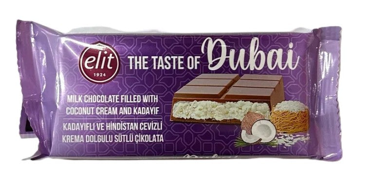 Elit The Taste of Dubai - Milk Chocolate Filled With Coconut Cream with Kadayif 90g (12 pack)