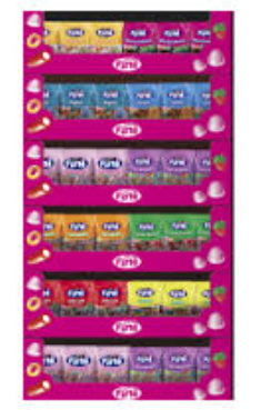 FINI Full Carton Display 6 layers 432 assorted 90g bags