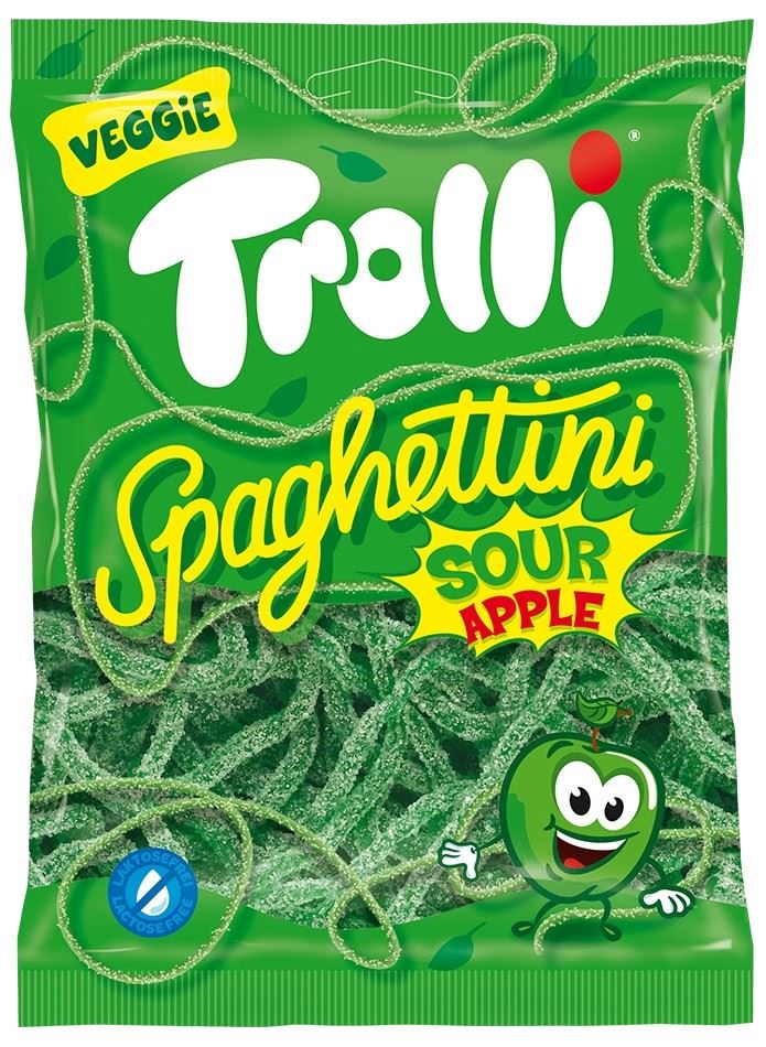 TROLLI Spaghettini Sour Apple 100g (30 pack) - D4