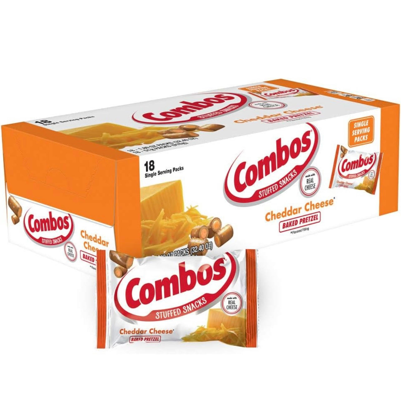 Combos Snacks Cheddar Pretzels 48g (18 Pack) - W43