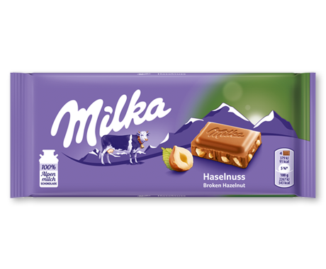 Milka Hazelnuts Bar 100g (22 Pack) - K5.