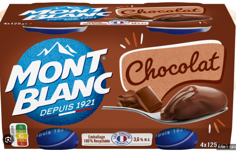 Mont Blanc Chocolat 4 x 125g (12 pack) -