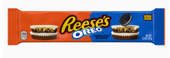 OREO X REESE'S King Size 4 milk & White chocolate creme Peanut butter cups with OREO Cookie crumbs  79g  (24 Pack) -H3