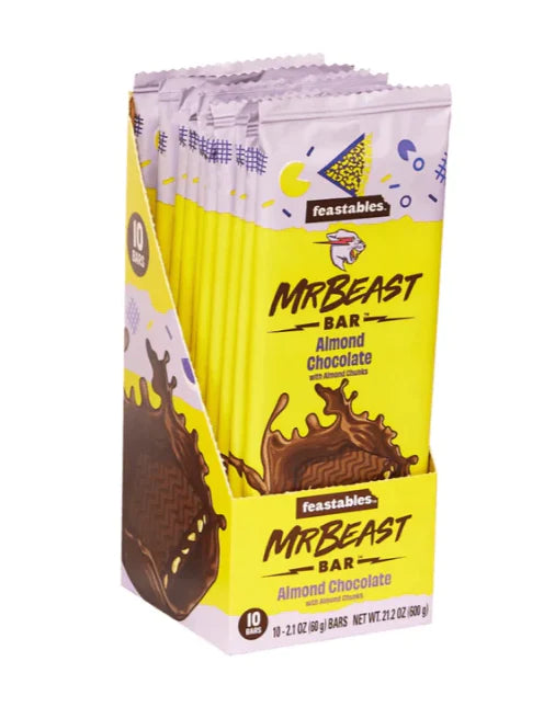 Mr Beast Almond Chocolate Bar 60g (10 pack) - D1