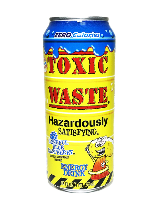 TOXIC WASTE Energy Drink Blue Raspberry  473ml (24 pack)