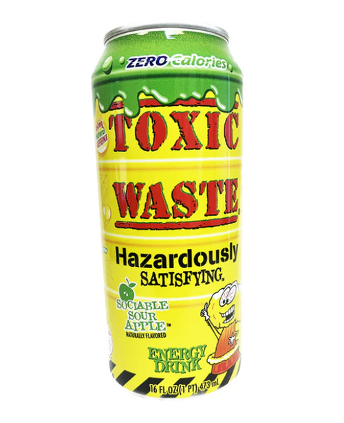 TOXIC WASTE Energy Drink Sour Apple 473ml (24 pack)