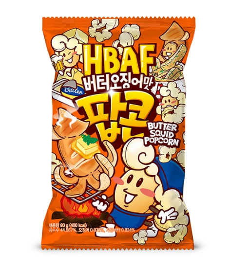 HBAF Butter Squid Flavor Popcorn 80g (12 pack)