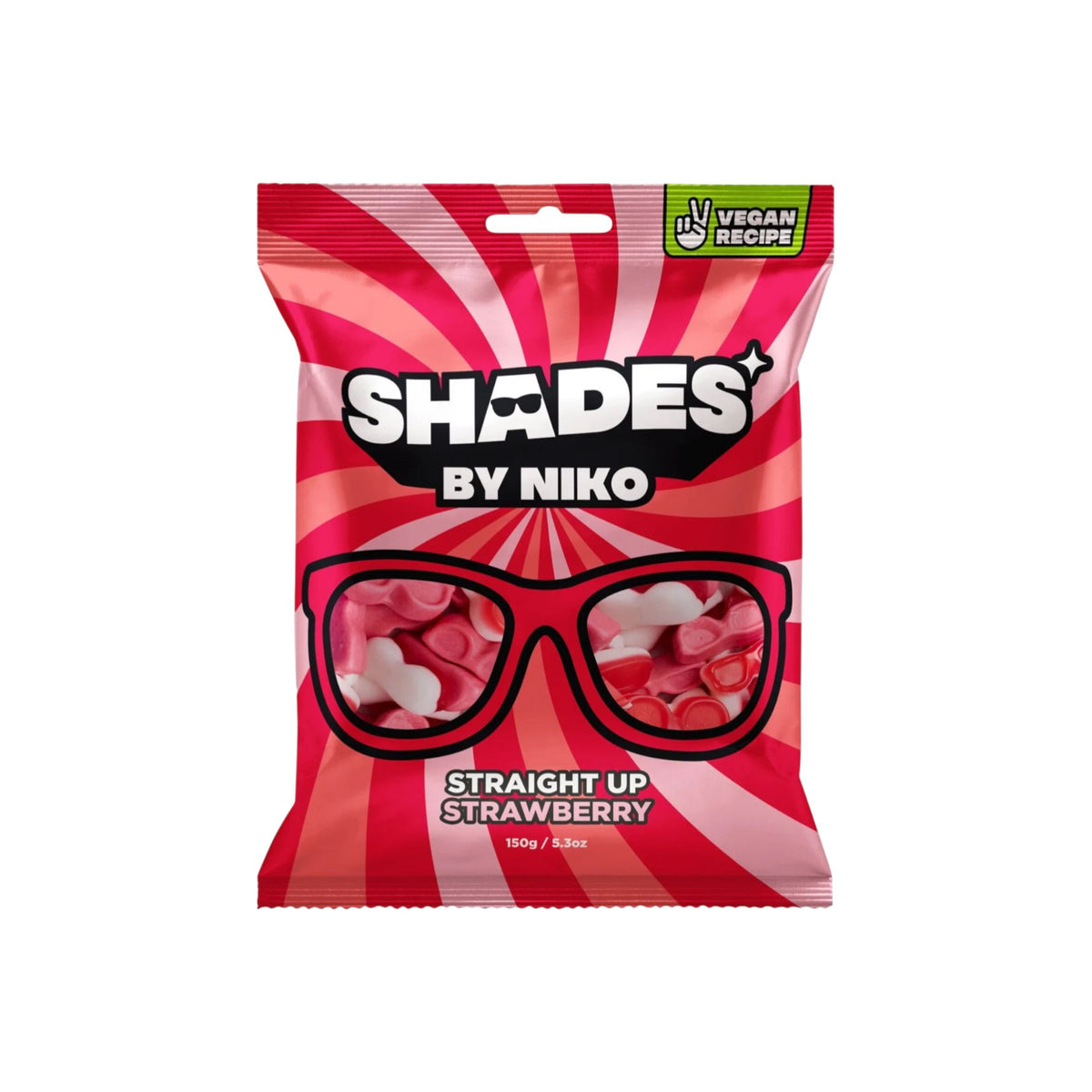 SHADES BY NIKO Straight Up Strawberry Sweets 150g (20 Pack) VEGAN