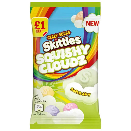 Skittles Crazy Sour Squishy Cloudz 70g UK (14 Pack) - G17